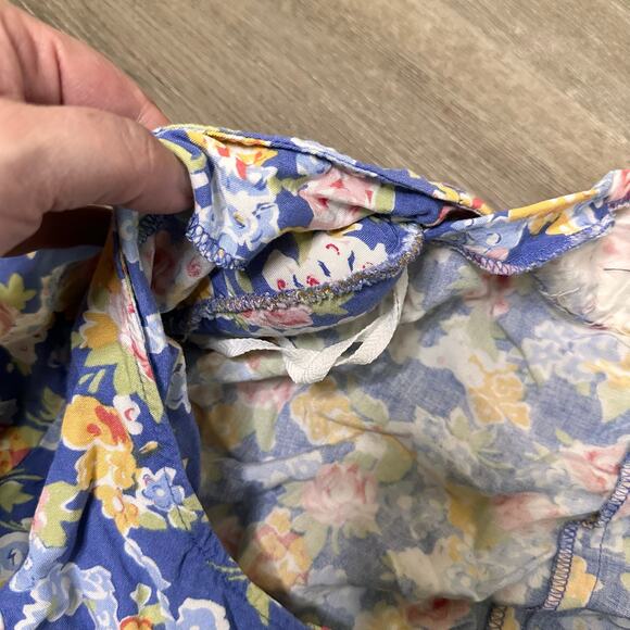 Jamie Brooke Romper Vintage 90s Blue Floral Size Large - Picture 5 of 6
